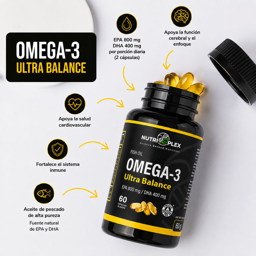 Omega 3 Nutriplex Ultra Balance – información de EPA y DHA